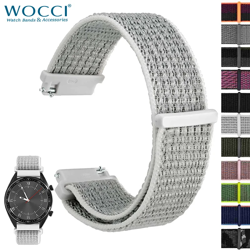 WOCCI Nylon Watch Band For Samsung Galaxy Watch 3/Galaxy Watch 46mm/ Gear S3 Classic/ Gear S3 Frontier Strap 22mm 20mm 18mm