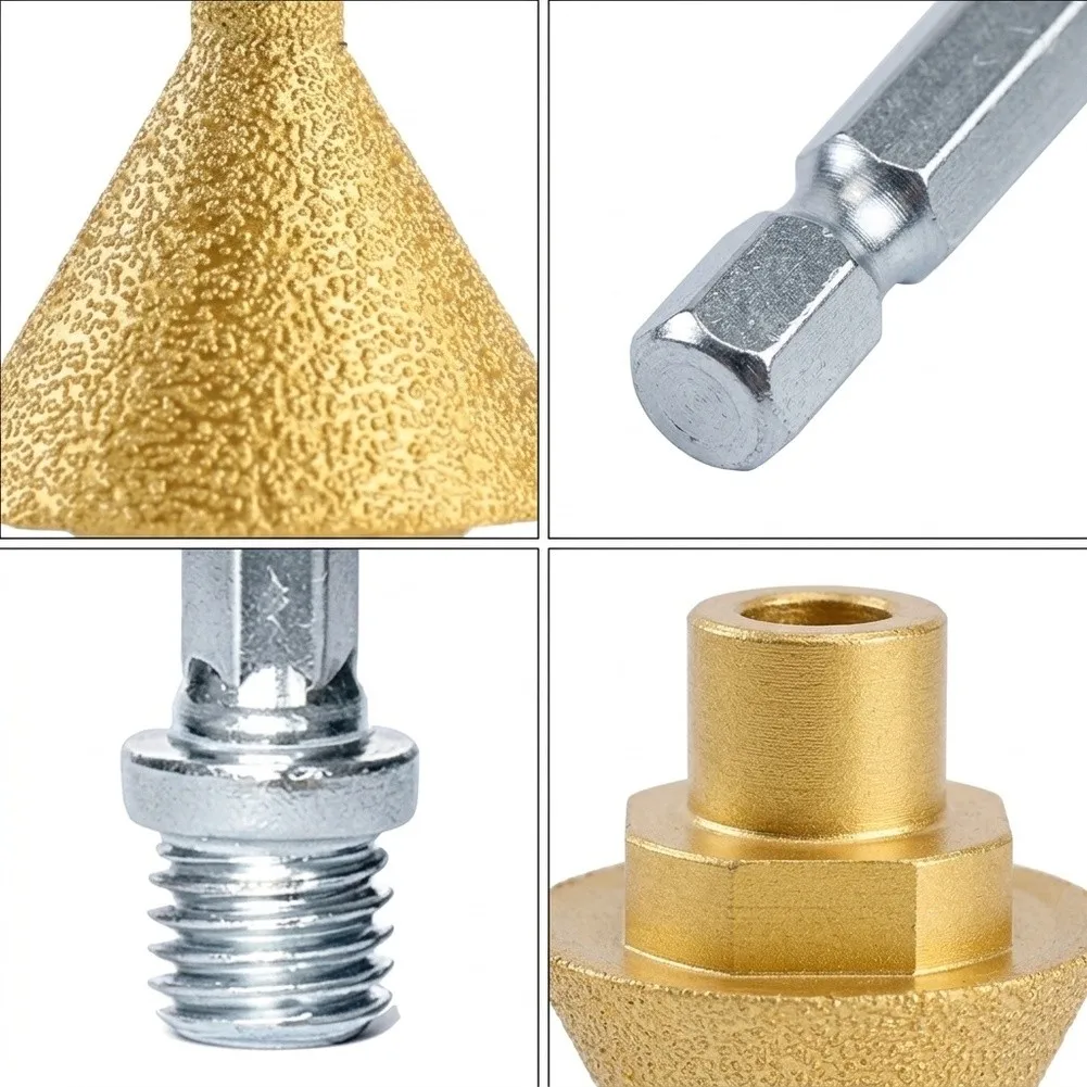 Diamond Chamfer Grinding Head for M10 Thread Mounting for Stone For Tile Hole Expansion Edge Trimming and Refining