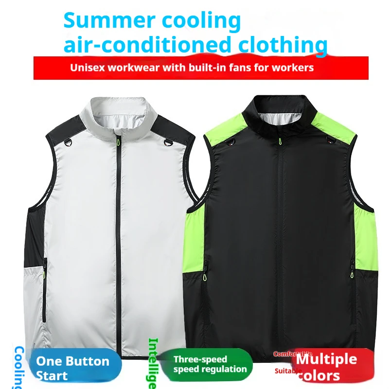Unisex-Summer-USB-Fan-Cooling-Vest-Air-Conditioned-Sleeveless-Sun-Protection-Breathable-Lightweight-Outdoor-Working-Top