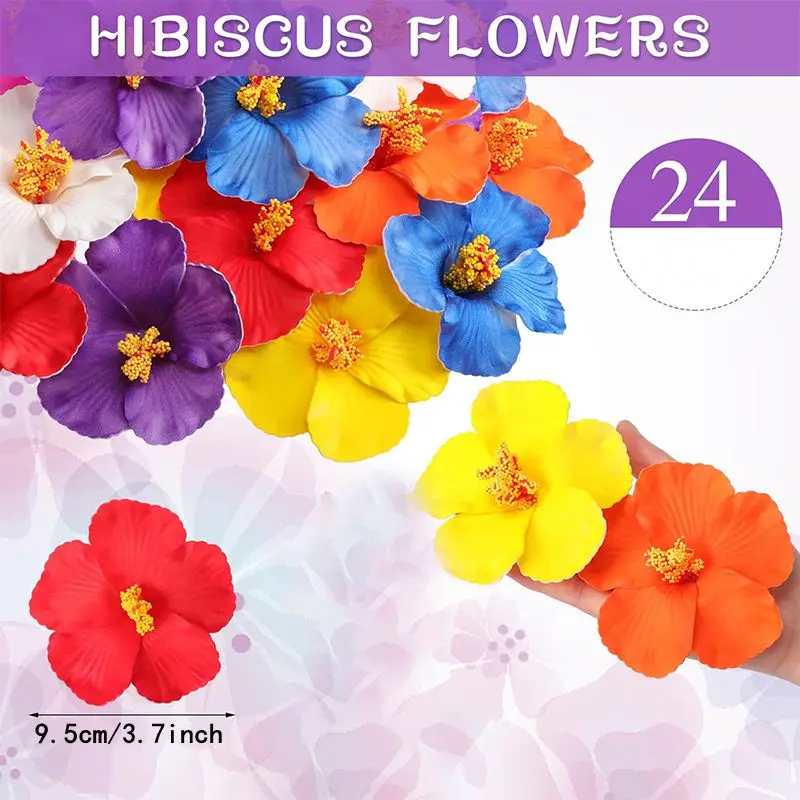5/10 Stück künstliche Blumen, 9 cm, künstliche Blumen, Sommer, Hawaii, tropischer Strand, Geburtstagsfeier, Hochzeit, Tischdekoration, DIY-Haardekoration – Detail 2