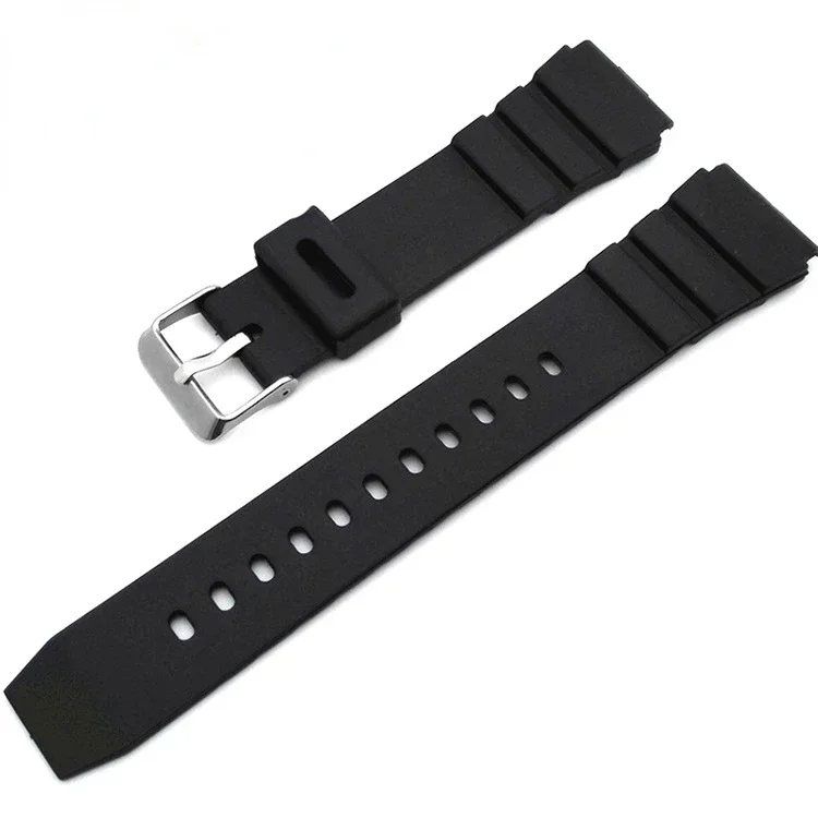 Silicone Watch Strap 18mm 20mm 22mm 24mm 26mm 28mm for Casio Students Electronic Watch Black Sports Rubber Watchband Accessories