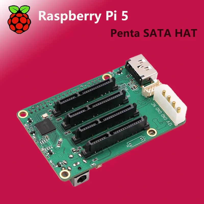 Raspberry Pi 5 Penta SATA HAT - Up to 5x SATA disks HAT