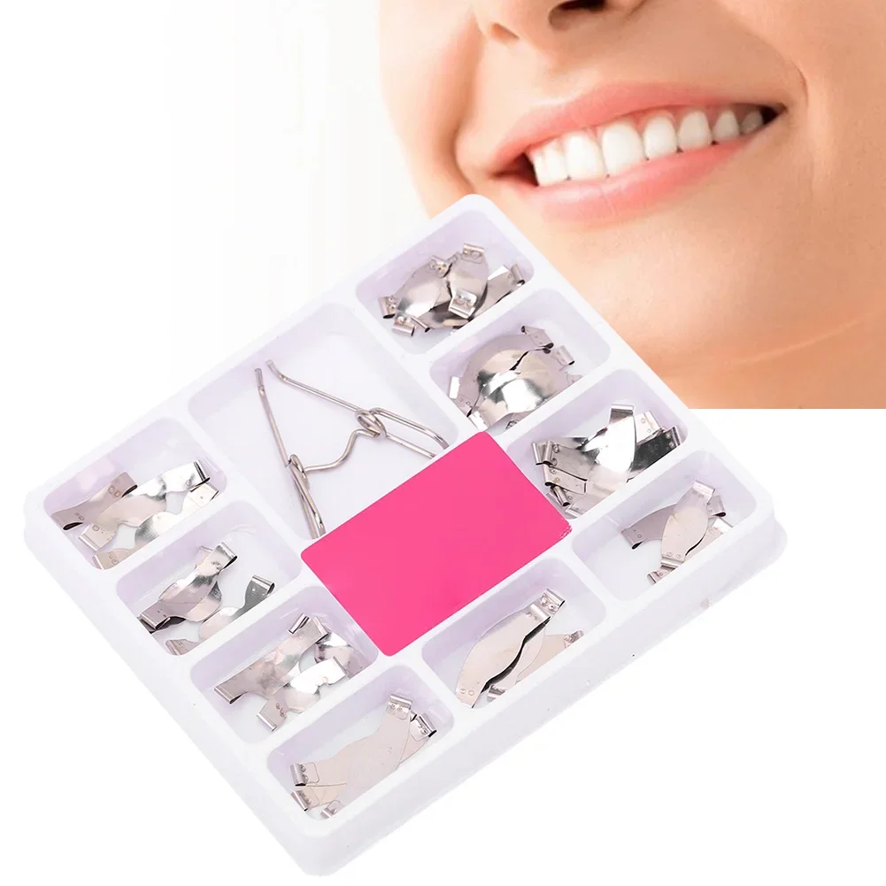 Dental metal cross-section  tooth filling complete kit Dental matrix with spring clips dentist accessories for tooth replacement