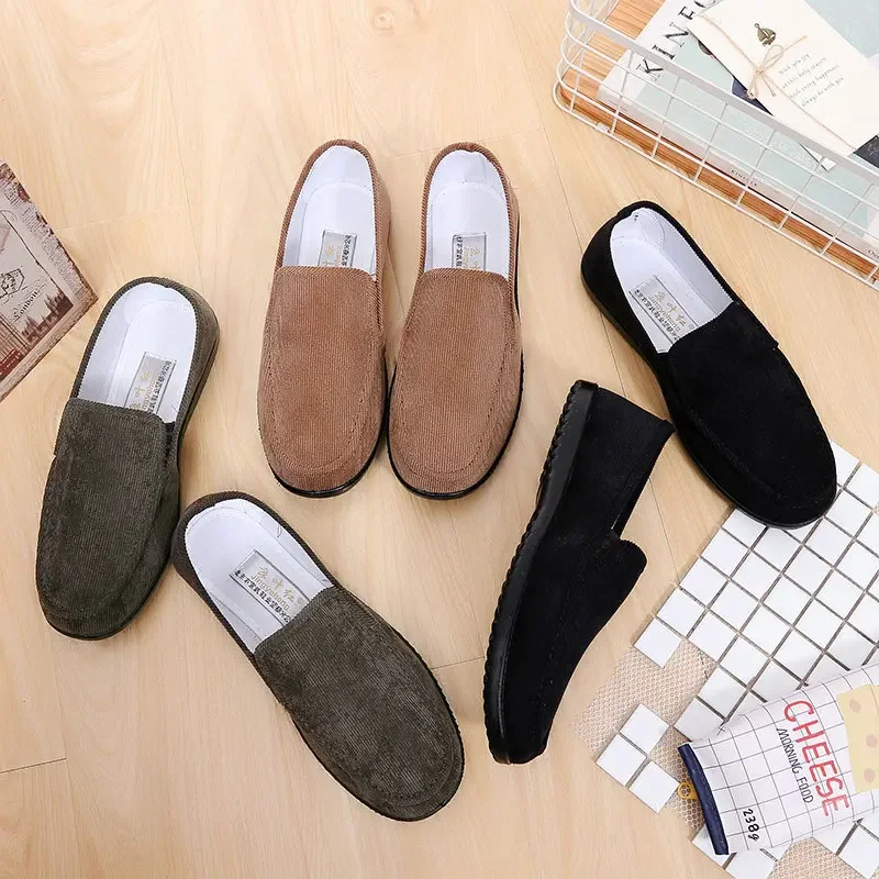 Man\'s Loafers Shoes Flats Fabric Slip-ons Men  Driving Shoes Fashion New Summer Soft Lightweight Moccasins 2023