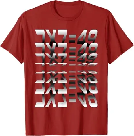 7x7 = 49 Humor Sarkastische Meme-Seite Flipped Art T-Shirt Y2k Bruh 7x7 = 49 Lustiges Stupid Brainrot Anaglyph Graphic Personalisiertes T-Shirt – Detail 3