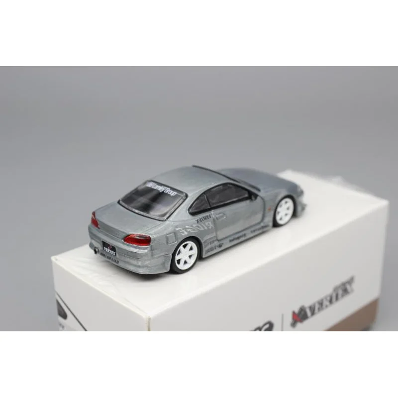 Tarmac Works 1/64 VERTEX NISSAN SILVIA S15 สีขาวโลหะผสมของเล่นมอเตอร์รถDiecastโลหะชุดของขวัญ