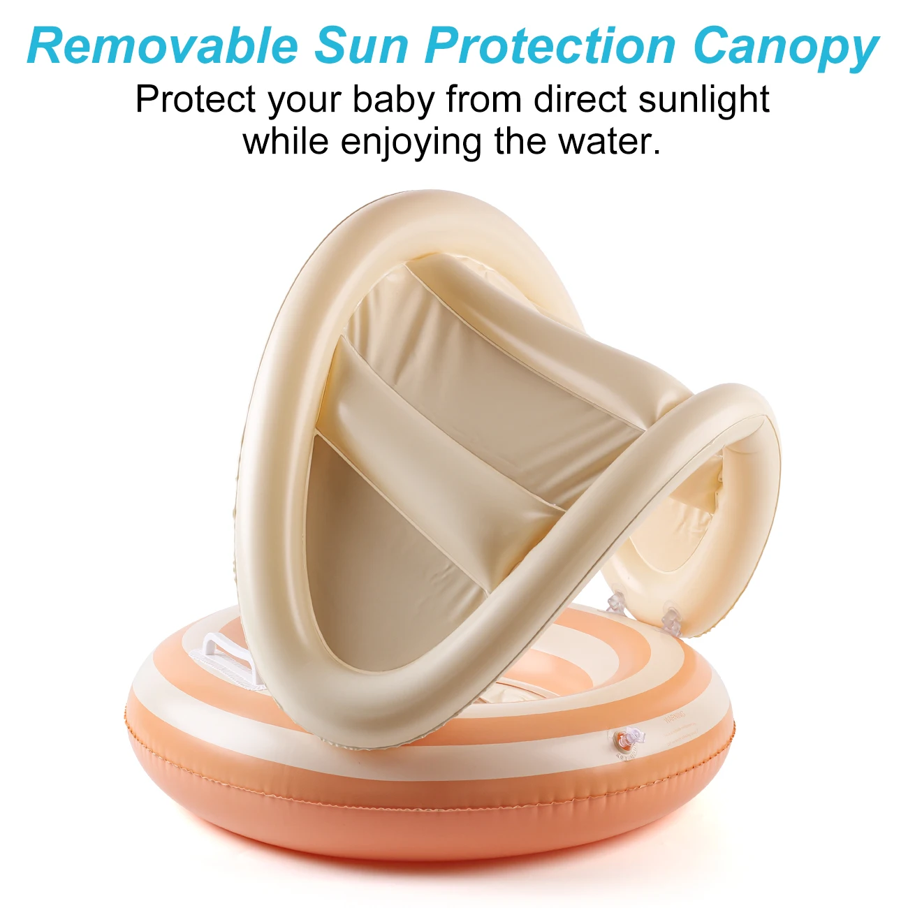 1 pair of retro striped sunshade pants with handles and thick inflatable floating rings