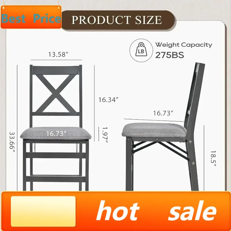 

Горячая распродажа: Комплект из 2-х темно-серых обеденных стульев с обивкой и деревянным каркасом, предварительно собранные, компактный дизайн, экономия места.