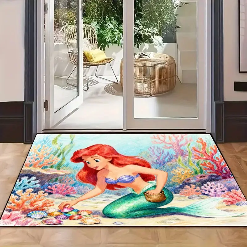 1 Stück Meerjungfrau-Unterwasser-Weltraumteppich für Wohnzimmer, Schlafzimmer, lebendiges Korallenriff-Design, weiche, rutschfeste Bodenmatte, ideal f