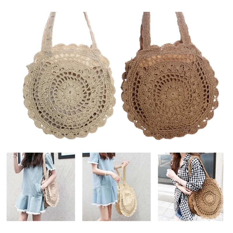 2023 NEW Shoulder Bags Fashion Casual Crochet Knitted Handbag Hollow Out Tote 066F