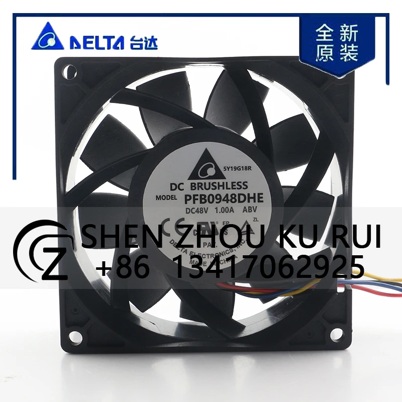 

Delta 5V 12V 24V DC48V 1.00A AC EC 9038 90X90X38MM 9CM High speed and high air volume axial flow inverter PFB0948DHE cooling fan