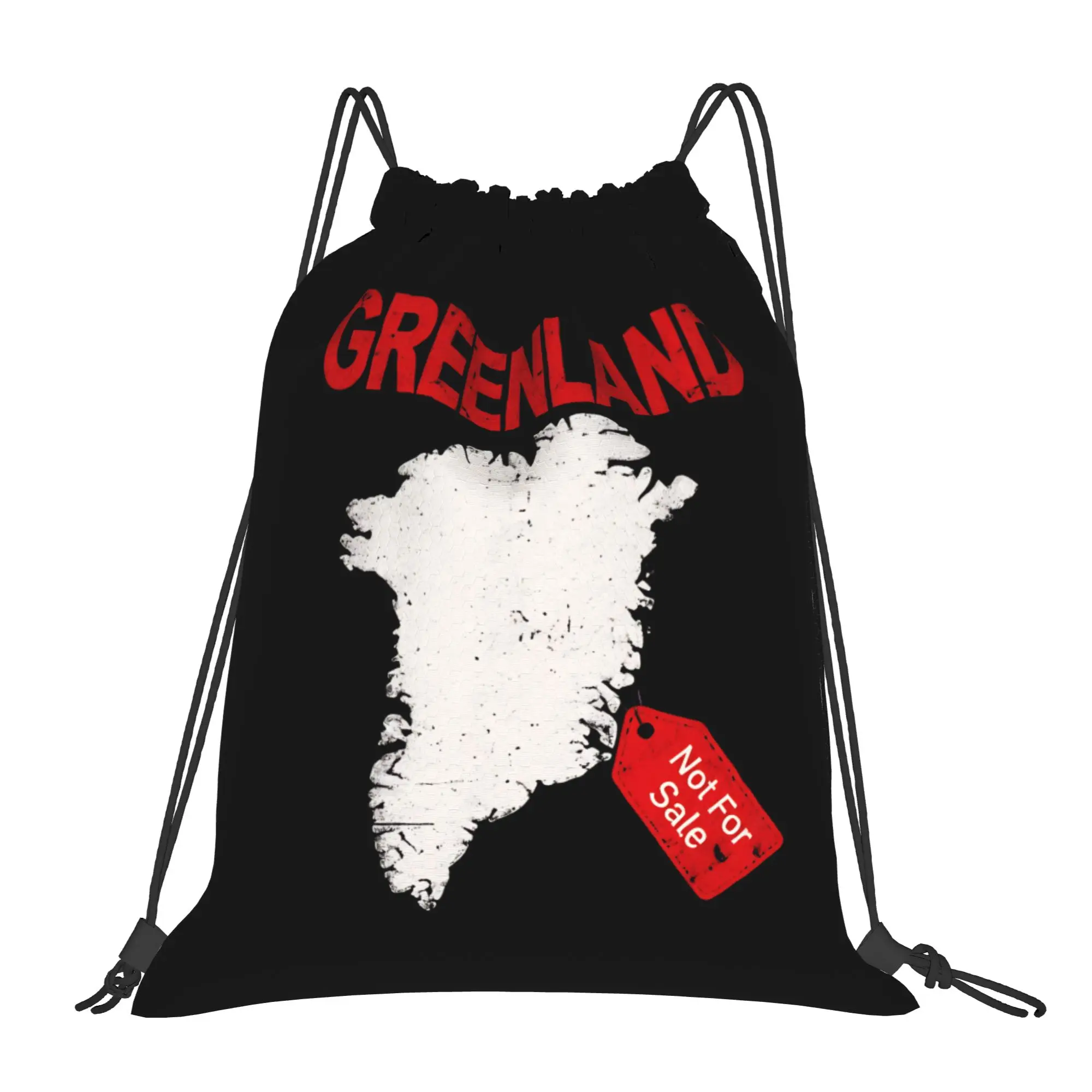 

Greenland is Not For Sale Drawstring Bags Sports Backpack Gym Sackpack Water Resistant String Bags for Cycling