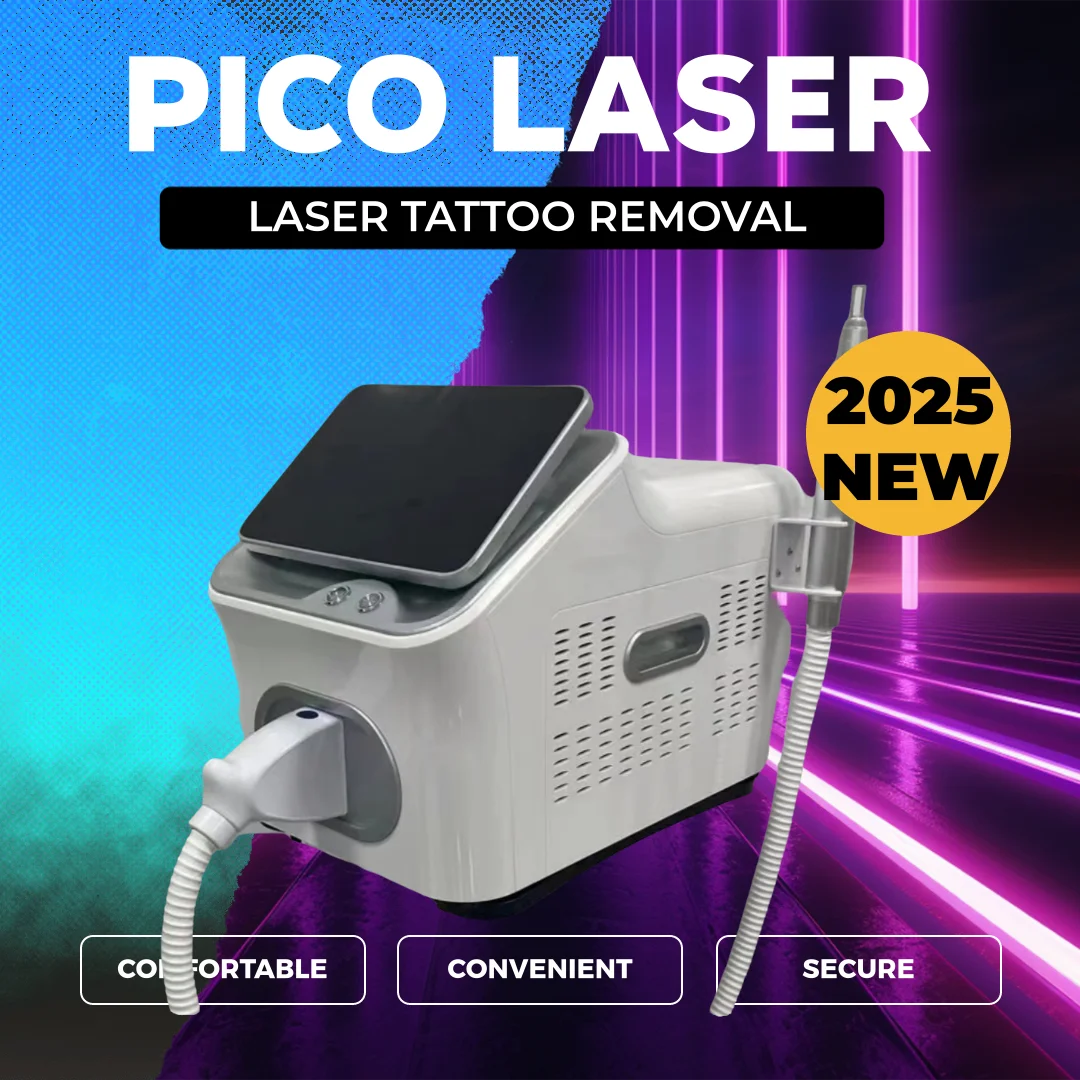 Machine professionnelle de suppression de tatouages au laser picoseconde Nd Yag 5000W 1064nm 532nm 1320nm, Neodyme Q-Switch pour sourcils