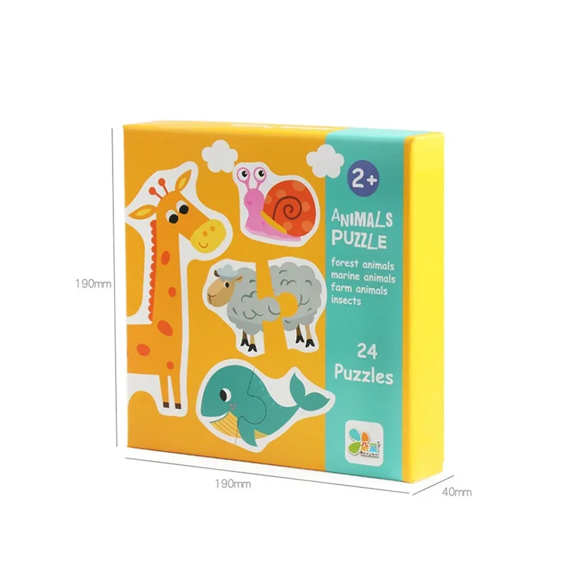 Gioco di abbinamento puzzle in legno per bambini Apprendimento precoce Cognizione Animali Frutta Traffico Giocattoli educativi per regali per bambini