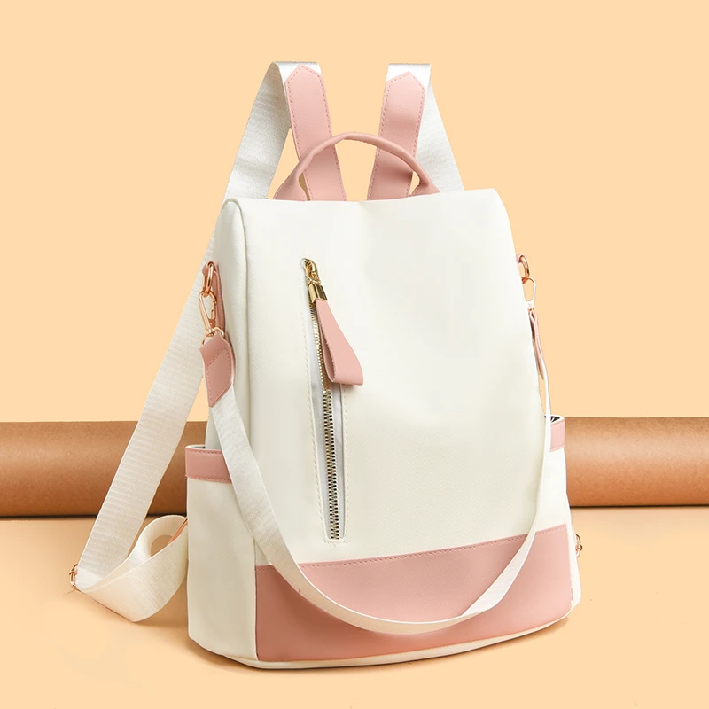 

2026 Trend Fashion Backpacks For Women Medium Size College Student Backpack Nylon Bookbag For Teenager Girls Casual Travel Bag