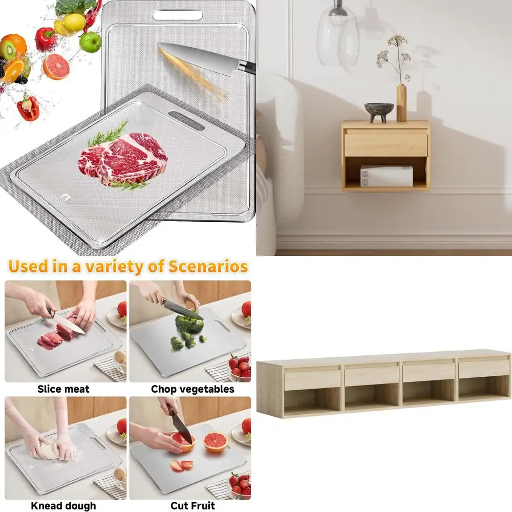 

Scratch-Resistant Titanium Cutting Board with Groove and Non-Slip Pad for Kitchen Use, Durable Chopping Surface