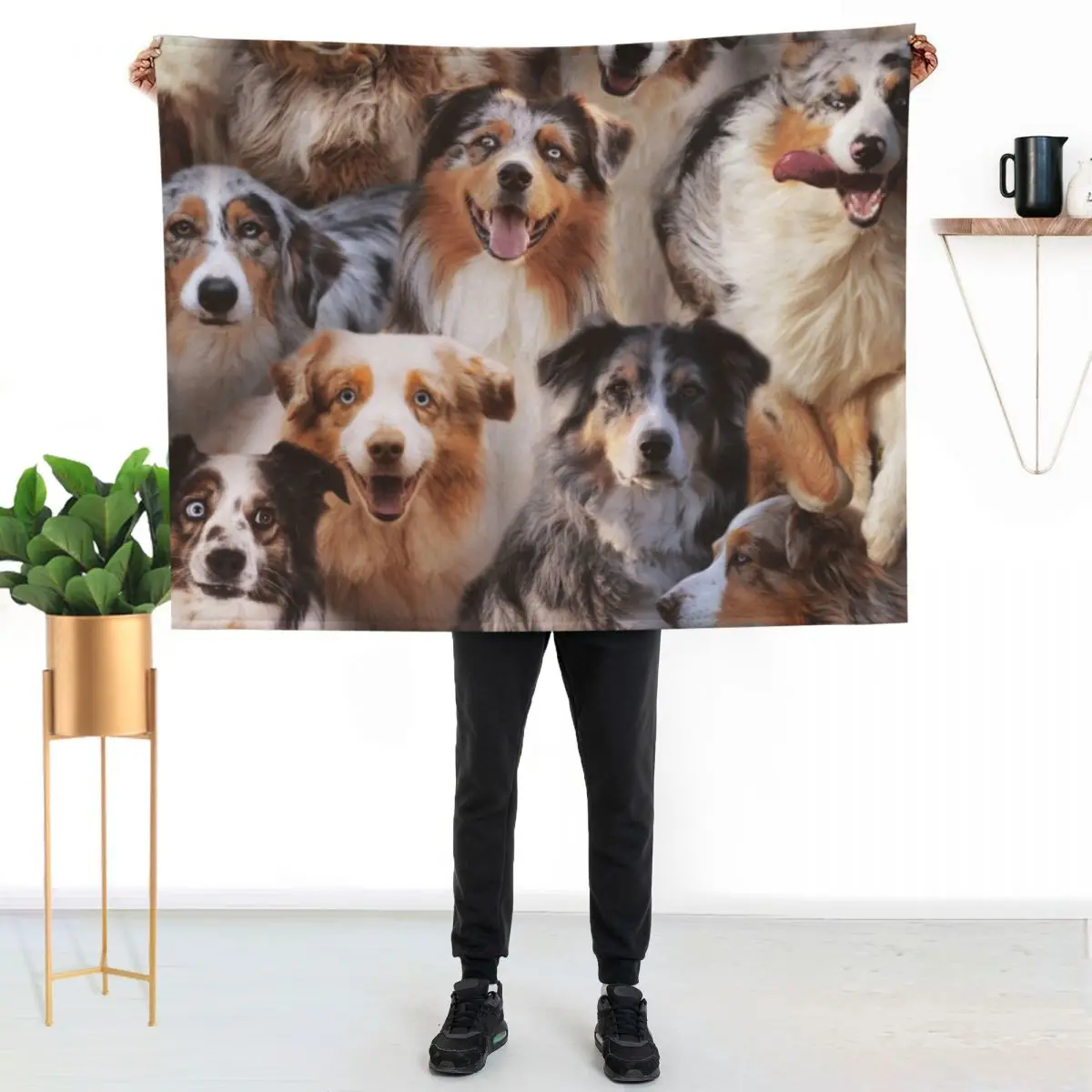 Australian Shepherds Throw Blanket Thermal Thermals For Travel Loose halloween Camping Beach Blankets