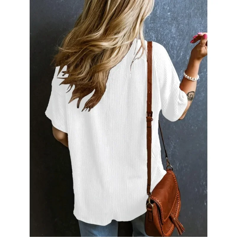 Grande taille nouvelles femmes décontracté à manches longues coton t-shirts femmes à manches courtes côtes col en V t-shirt été léger à manches longues haut