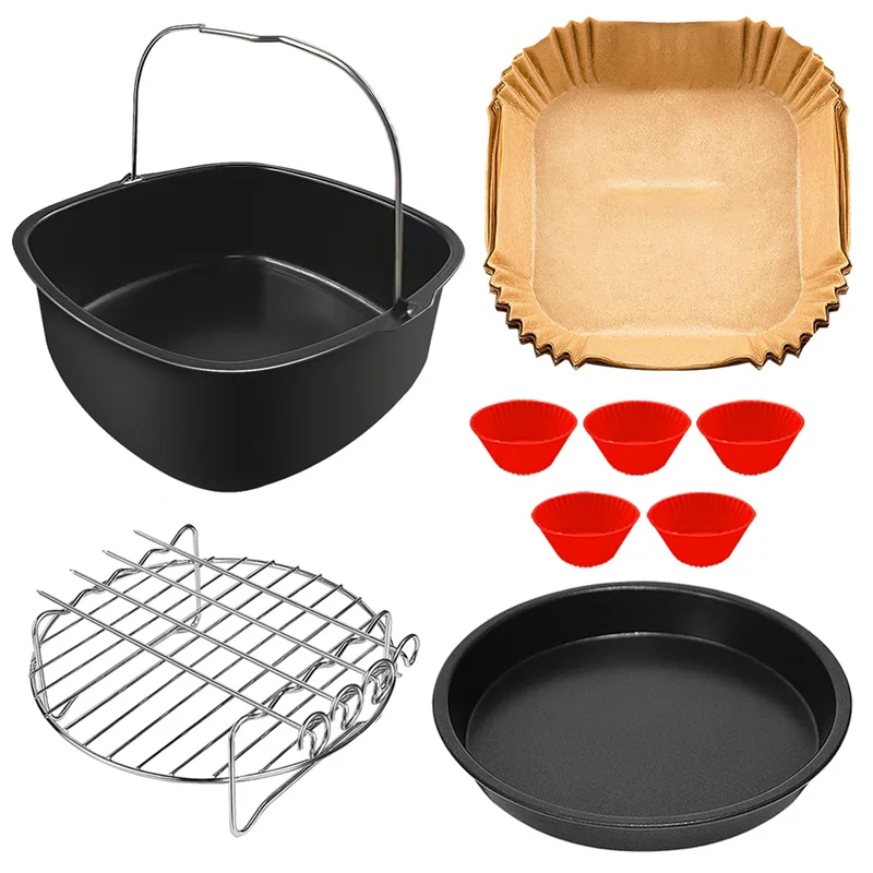

Аксессуары для фритюрниц A97G для аэрофритюрниц XL 6,2 л, Tefal 5 л, Cosori 4,7 л, квадратная аэрофритюрница без BPA XL, аксессуары