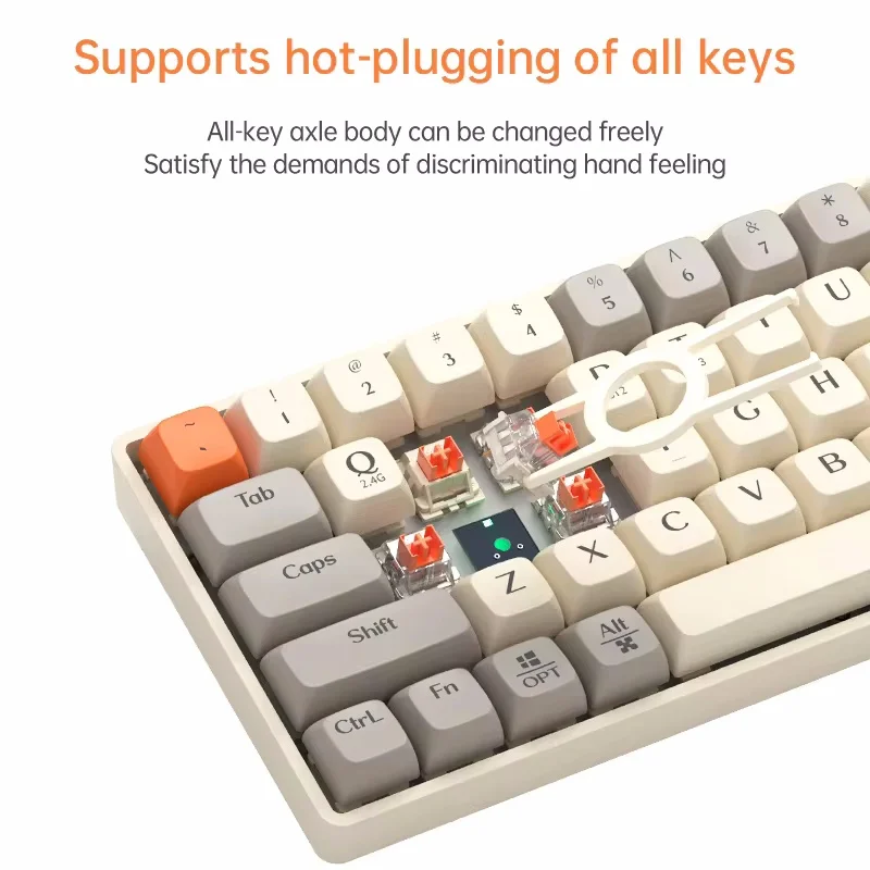 Imagem -03 - Teclado Mecânico sem Fio e Mouse Grupo Bluetooth Tri-mode Hot Plug Chave Completa sem Impacto E-sports Geam Presente Langtu-gk65