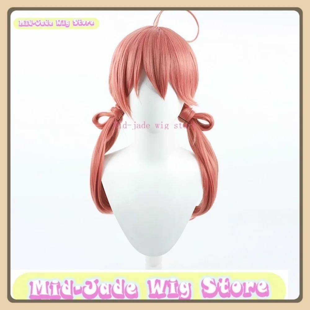 منتصف اليشم شعر مستعار مخزن Hololive ساكورا ميكو السنة الجديدة شعر مستعار تأثيري أنيمي لعبة لعب الأدوار هالوين زي الدعائم الشعر الاصطناعية