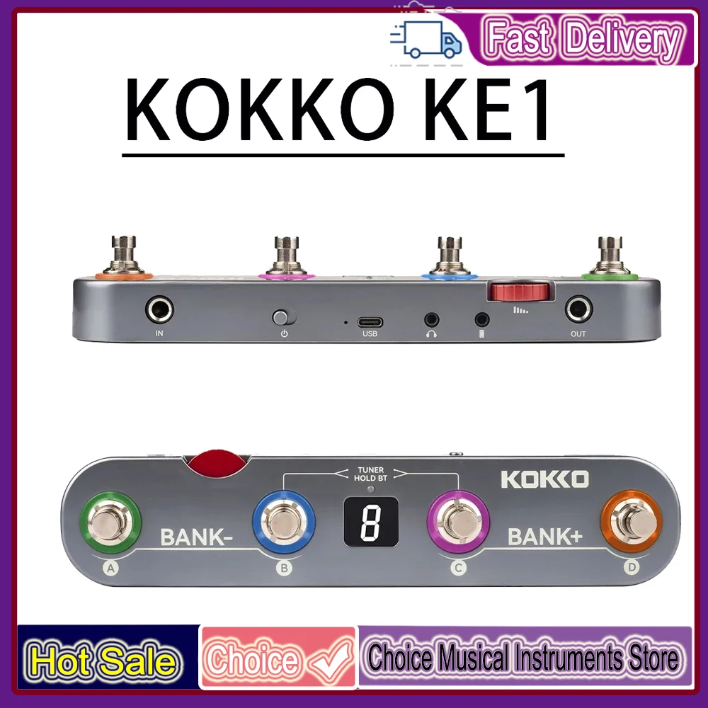 KE1 Guitar Multi-Functional Processor with 36 Presets 6 Effect modules Noise Reduction Boost Modulation Delay Reverb Effects