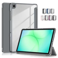 Funda para Samsung Tab A11 Plus SM-X230 X235, Funda inteligente plegable con parte trasera acrílica de cuero PU para Galaxy Tab A11 Plus de 11 pulgadas