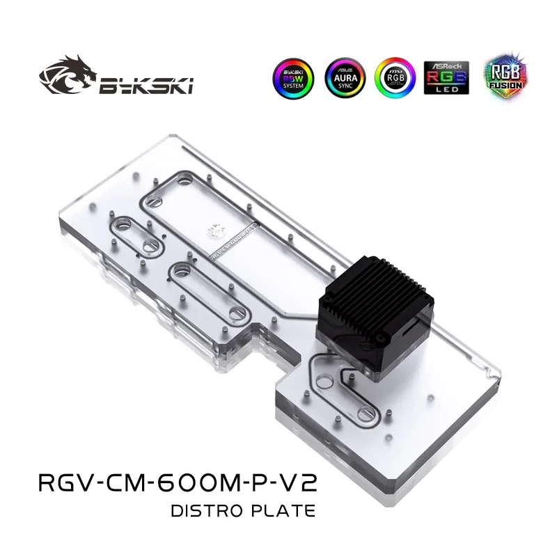 BYKSKI Acrylic Tank use for MasterCase SL600M Computer Case / 3PIN 5V D-RGB / Combo DDC Pump Cool Water Channel Solution