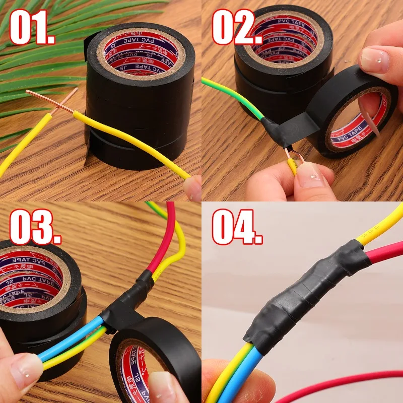 أشرطة PVC العازلة الكهربائية، مقاومة للحرارة، شريط عازل أسود، أشرطة حماية الأسلاك الكهربائية ذاتية اللصق