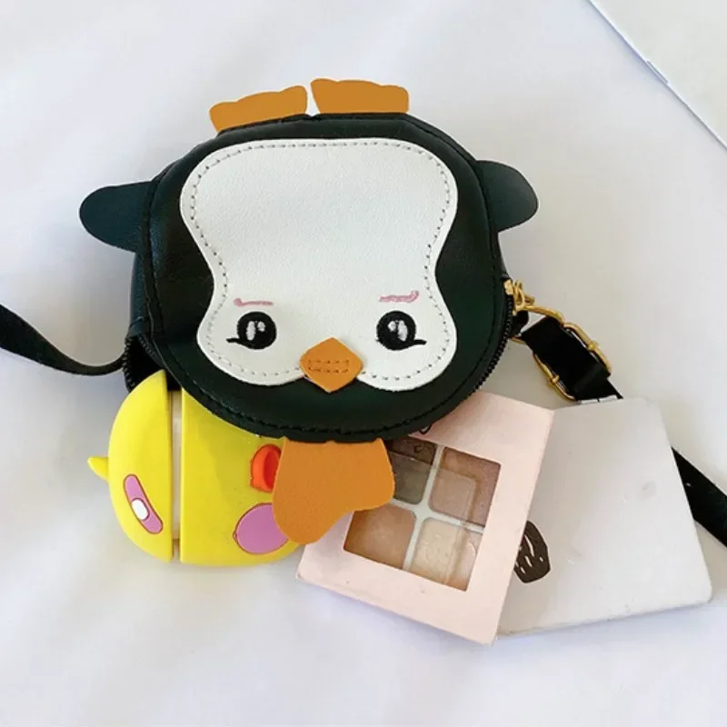 Animal Penguin Shape Shoulder Bag Kids Girls Crossbody Bag Cute Clutch Leather Small Handbag Bags Small Messenger Bag