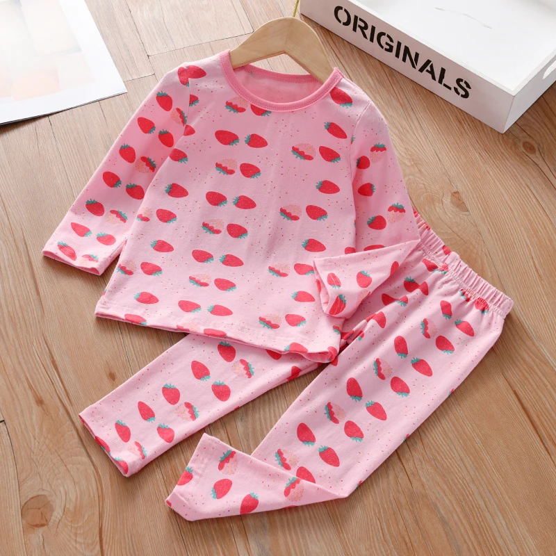 بيجامة قطنية مريحة للأطفال ، فتيات ، أطفال ، كاجوال ، ملابس يومية ، تيشيرت بأكمام طويلة ، بنطلون كبير ، مجموعتان ، من عمر 1-7 سنوات