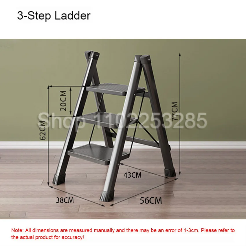 Multifunctional Folding Ladder 2/3 Foldable House Ladder Protable Ladder Stable Household Step Stool Storage Shelf For Home