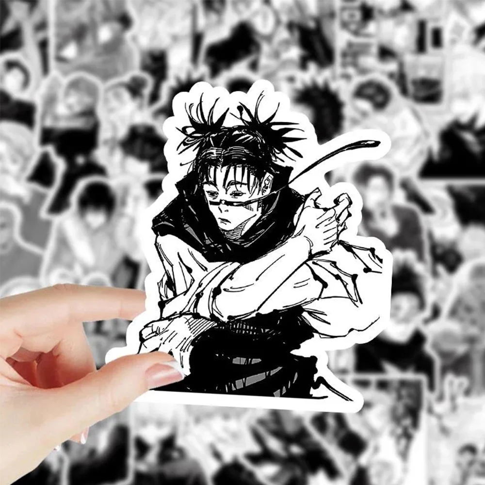 10/30/50/100pcs Classic Anime Jujutsu Kaisen Stickers Black White Cool Itadori Yuji Decal Laptop Notebook Phone Decals Kid Toy