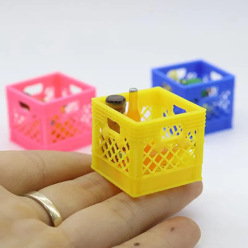 Food Storage Basket Kitchen Decor Toy Doll House Accessories 1 Piece 1:12 Dollhouse Miniature Handheld Beer Frame Model