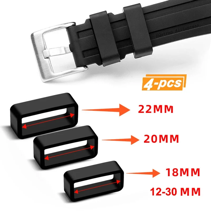 

4 шт., резиновые кольца-петли для часового ремешка, 12 мм, 14 мм, 16 мм, 18 мм, 20 мм, 22 мм, 24 мм, 26 мм, 28 мм, 30 мм