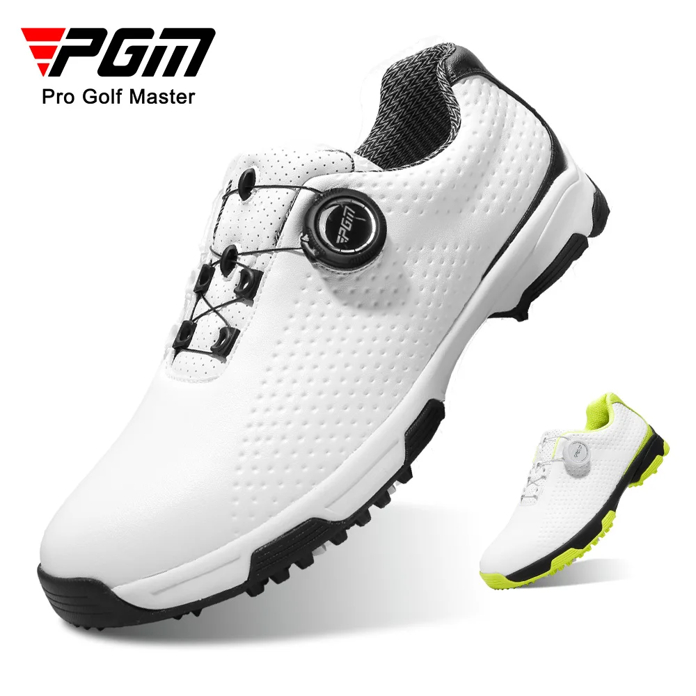 PGM XZ095 Men Golf Sneakers Rotary Shoelace Waterproof Anti‑Slip Fixed Nail Sole Male Professional Outdoor Golf Sneakers