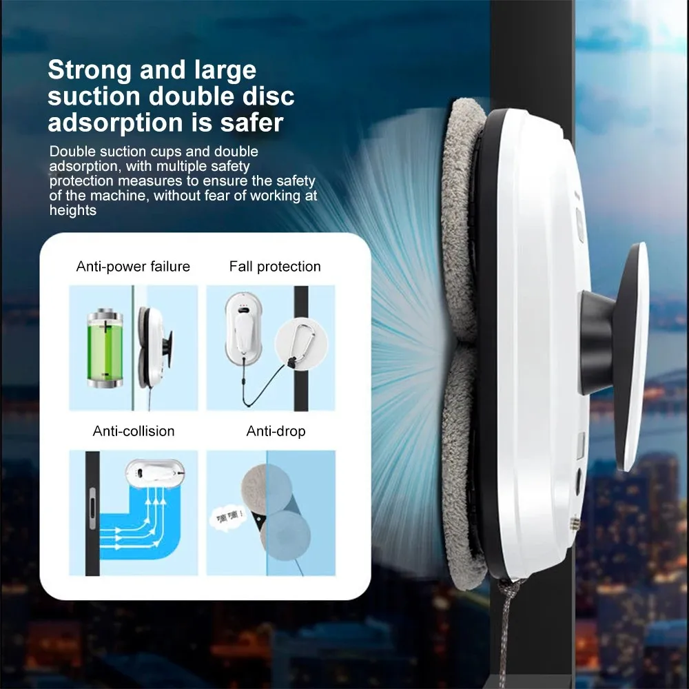 New Water Spray Window Cleaning Robot Vacuum Cleaner Intelligent Obstacle Avoidance Automatic Window Glass Cleaning Machine