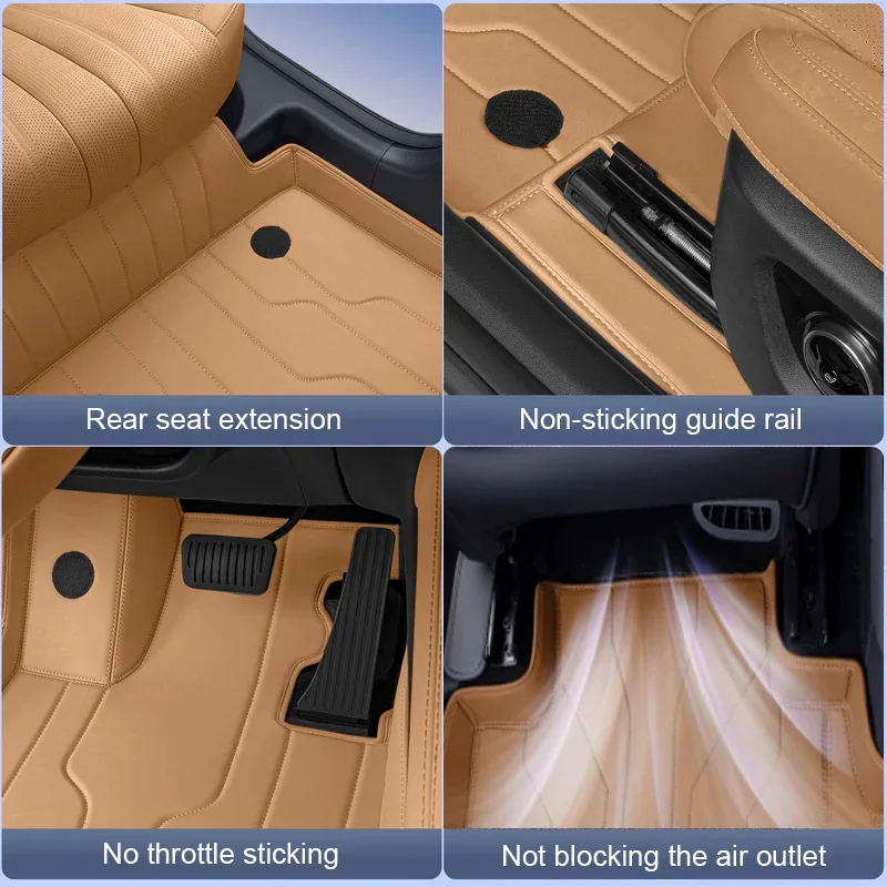 Custom Nappa Leather Anti-Slip Car Foot Protect Mat Auto Luxury Waterproof Floor Pad Accessory For MAZDA 6E EZ-6 2025-Present