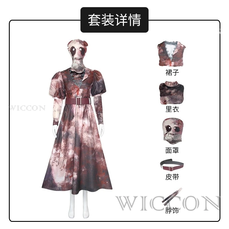 Game Dead Zombie Daylight Cosplay fantasia para mulheres, fantasia de vestir, enfermeira assustadora assassina, Sally Smithson