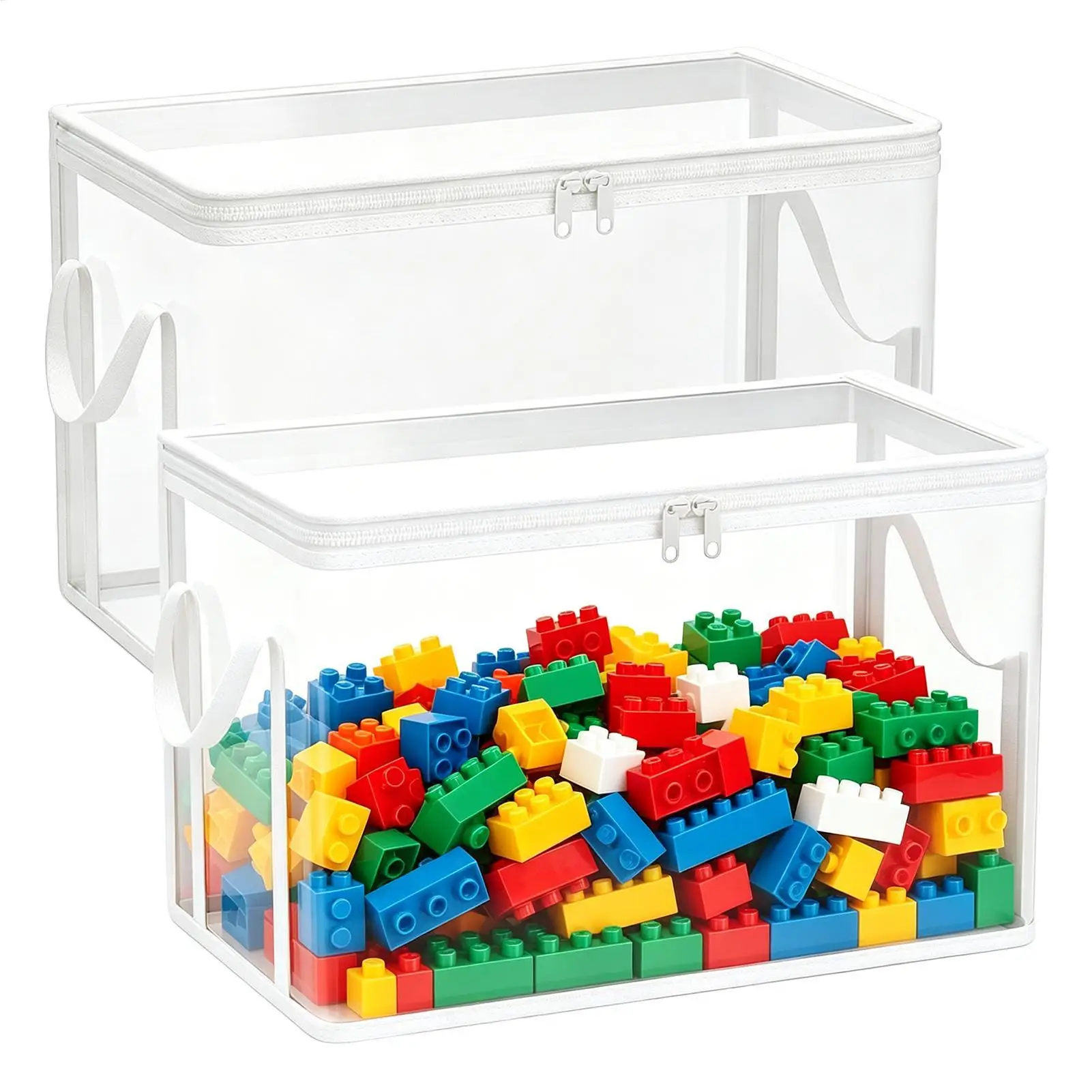 2 Stück 38x24x32cm PVC Spielzeug-Aufbewahrungsboxen Faltbare Spielzeugkiste für Kuscheltiere Plüschpuppen Organizer Multifunktionale Aufbewahrung – Detail 3