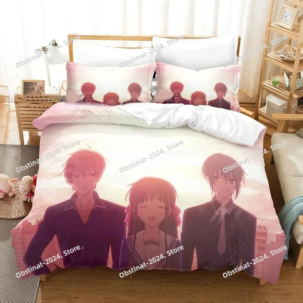 

Anime Fruits Basket Bedding Set Boys Girls Twin Queen Size Duvet Cover Pillowcase Bed Kids Adult Fashion Home Textileextile