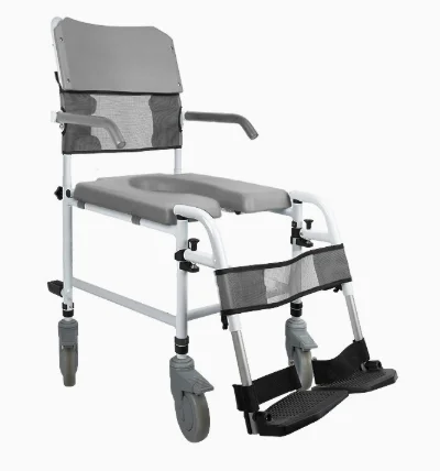 No need to install toilet seat, elderly and pregnant women can move wheeled toilet seat, aluminum alloy shower chair, shower cha
