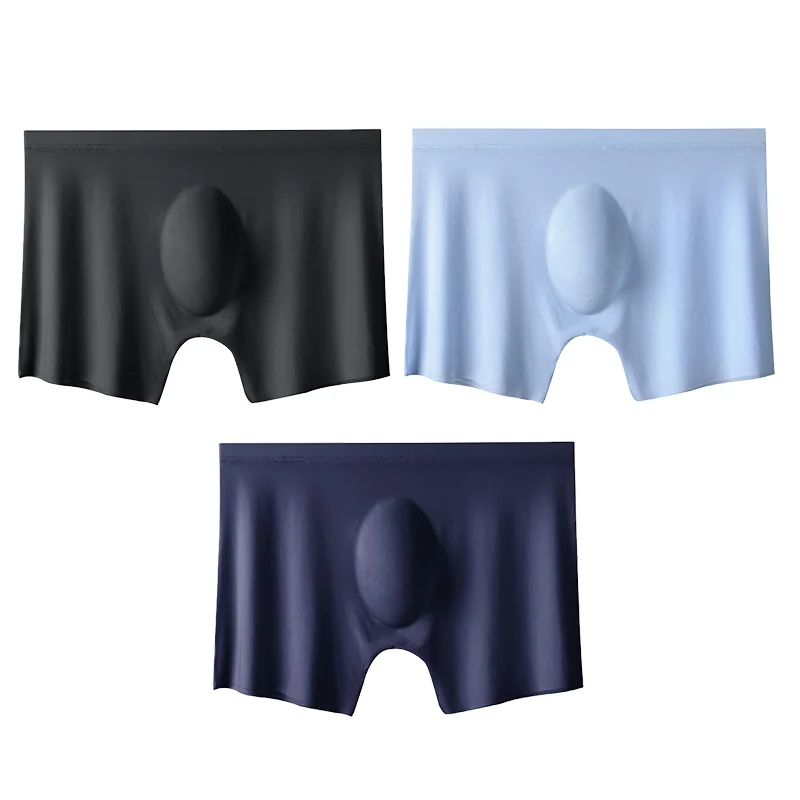 3 stks/partij mannen Zomer ultradunne Boxers Slips Ijs Zijde Naadloze Ondergoed Sexy Lingerie Onderbroek Shorts Ademend Slipje