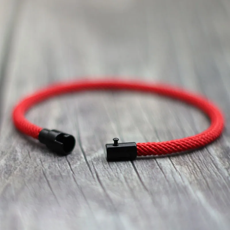 Pulsera de cuerda minimalista para Hombre, brazalete Micro magnético, cordón a juego, accesorios para Festival de novio, novedad