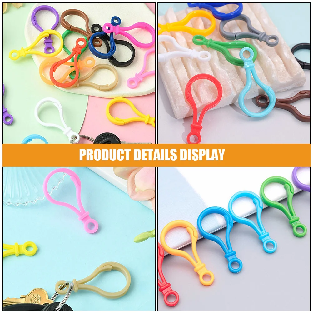100 Pcs Color Light Bulb Buckle Key Chain Rings for Crafts Keychains Lobster Clasp Bulk Clasps Man