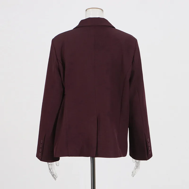 

European and American high-end suits 2025 autumn new niche irregular side waist thin blazer women's trend