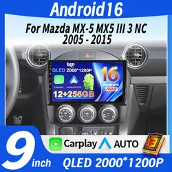 Car Radio For Mazda MX-5 MX5 III 3 NC 2005 - 2015 Stereo Multimedia Player Carplay Android Auto GPS Video Screen 5G Wifi No 2din