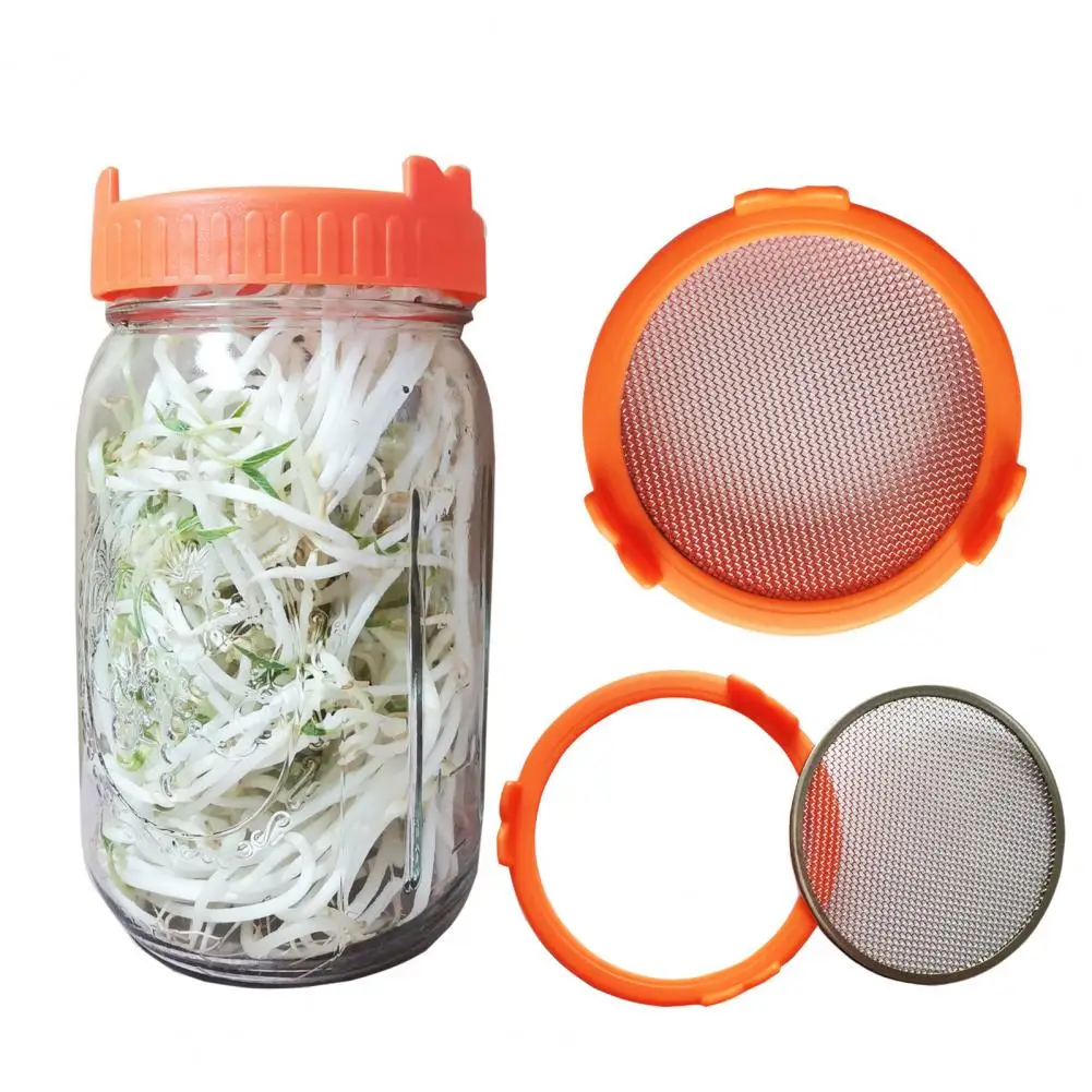 Durable Wide Mouth Sprout Lid Long Lasting Good Drainage Bright Color Sprouting Jar Lid for Household