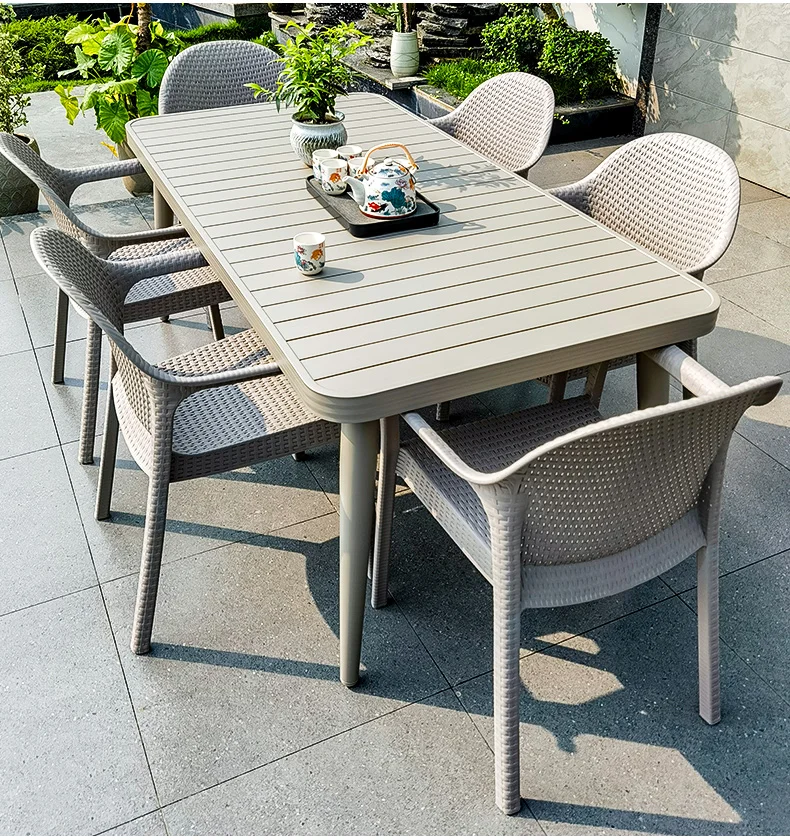 Outdoor courtyard Aluminum alloy villa table and chair combination Outdoor garden terrace balcony leisure table and chair