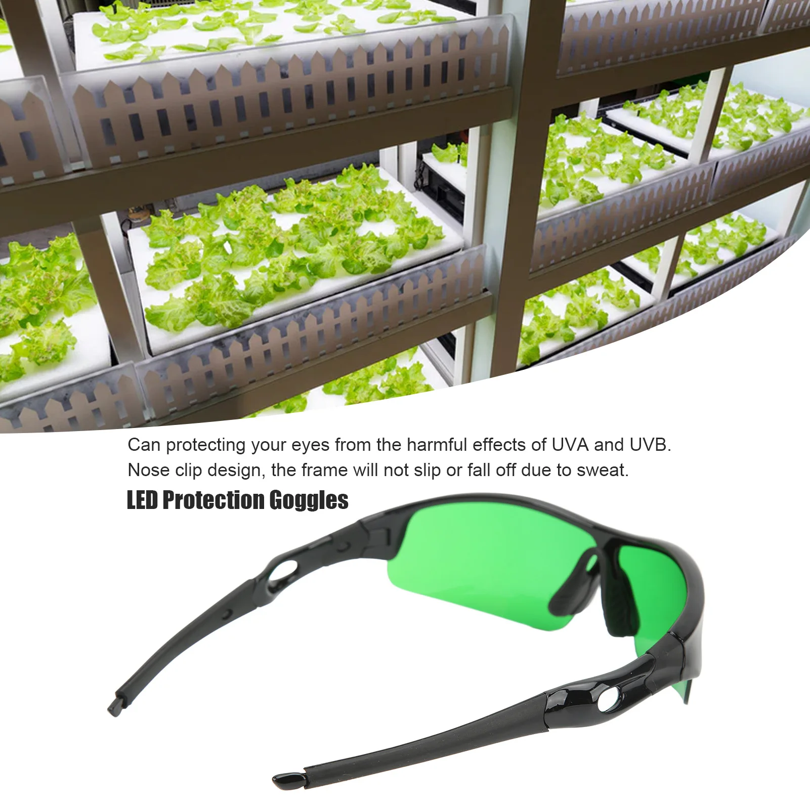 

ZK30 Grow Room Glasses HPS Lighting LED Light Protection UV Protective Goggles for Working Green